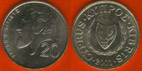  Kipras 20 cents 2001 km#62.2 UNC 