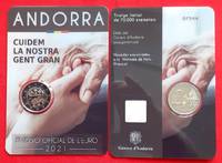  Andora 2 euro 2021 "Covid-19, senoliai" BU 