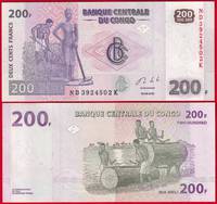 Kongo Dem. Resp. 200 francs 2013 P-99b UNC 