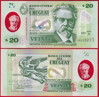  Urugvajus 20 pesos uruguayos 2020 Polymer UNC 