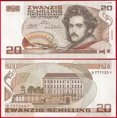  Austrija 20 schilling 1986 P-148 UNC 