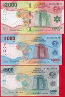  CAS 3 bankn.: 500, 1000, 2000 francs 2020 UNC 
