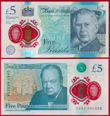  D.Britanija 5 pounds 2023 P-398 "Charles III" UNC 