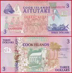  Kuko salos 3 dollars 1992 P-7 UNC 