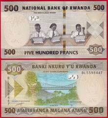  Ruanda 500 francs 2019 P-42 UNC 