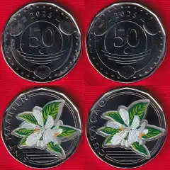  S.t Maarten, Curacao 2 m.rink. 50c. 2025 Spal. UNC 