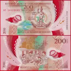  Vanuatu 200 vatu 2014 P-12 Polymer UNC 
