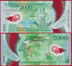  Vanuatu 2000 vatu 2014 P-14 Polymer UNC 