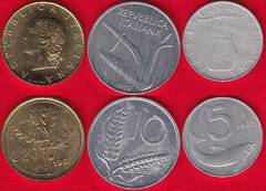  Italija 3 mon. rink. 5-20 lire 1982-98 UNC 